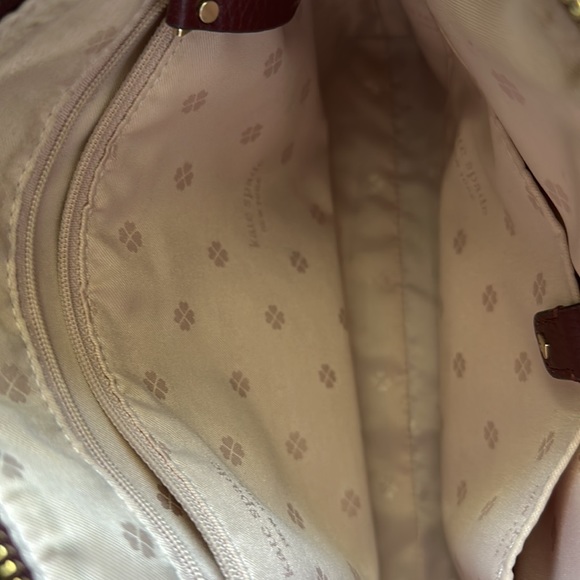 Kate Spade Burgundy Leather Crossbody Bag Maroon Soft Leather Fall Purse - Picture 10 of 16